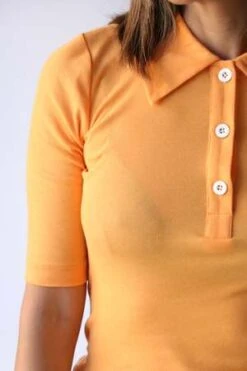 Rosetta GettyPolo T Shirt - Tangerine -ANINE BING || ULLA JOHNSON || AGOLDE Shop Rosetta Getty Polo T Shirt in Tangerine 20231012000119 3
