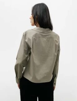 Margaret HowellPiece Dye Cotton Round Collar Shirt - Sage 7 Margaret HowellPiece Dye Cotton Round Collar Shirt - Sage -ANINE BING || ULLA JOHNSON || AGOLDE Shop Round Collar Shirt Piece Dye Cotton Sage 20231010194802 1