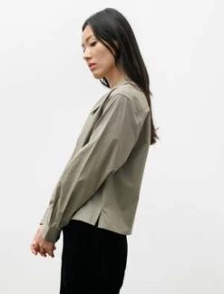 Margaret HowellPiece Dye Cotton Round Collar Shirt - Sage 6 Margaret HowellPiece Dye Cotton Round Collar Shirt - Sage -ANINE BING || ULLA JOHNSON || AGOLDE Shop Round Collar Shirt Piece Dye Cotton Sage 20231010194802