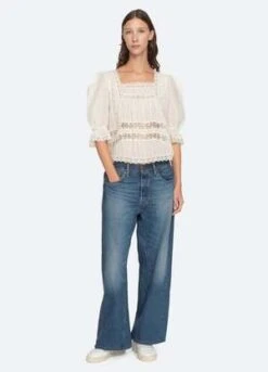 Sea New YorkNy Haven Blouse - Cream -ANINE BING || ULLA JOHNSON || AGOLDE Shop SEA HAVEN BLOUSE IN CREAM 20231014154930 1