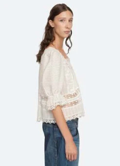 Sea New YorkNy Haven Blouse - Cream -ANINE BING || ULLA JOHNSON || AGOLDE Shop SEA HAVEN BLOUSE IN CREAM 20231014154930 2