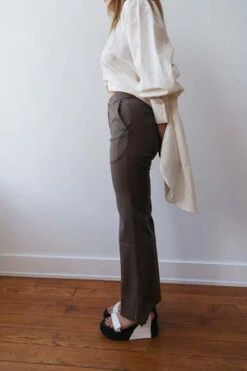 AMOMENTOStraight Fit Wool Pants - Khaki -ANINE BING || ULLA JOHNSON || AGOLDE Shop Straight Fit Wool Pants Khaki 20231006235159 1