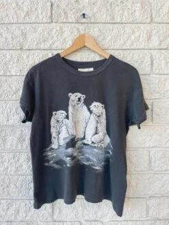 The Great.The Boxy Crew W/ Polar Bears Graphics - Washed Black