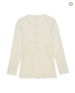 The Great.The Slim Recycled Rib Henley - Snow 10 The Great.The Slim Recycled Rib Henley - Snow -ANINE BING || ULLA JOHNSON || AGOLDE Shop The Great The Slim Recycled Rib Henley Snow 20231003211403