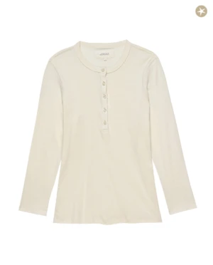 The Great.The Slim Recycled Rib Henley - Snow 5 The Great.The Slim Recycled Rib Henley - Snow - Image 5