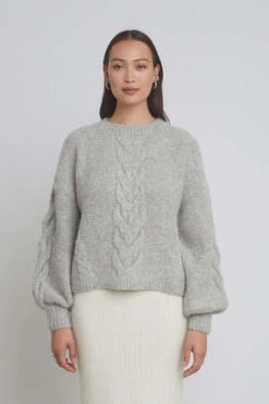 ELEVEN SIXVaida Sweater - Pale Grey Melange