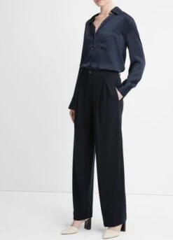 VINCEVince Pleat Front Wool Pants - Coastal -ANINE BING || ULLA JOHNSON || AGOLDE Shop Vince Pleat Front Wool Pants 20231005170739