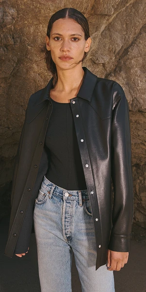 ANINE BING || ULLA JOHNSON || AGOLDE Shop -ANINE BING || ULLA JOHNSON || AGOLDE Shop Leif Vegan Leather Button Down 20230428023840 1